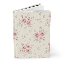 Pink Rose Floral Hardcover Journal