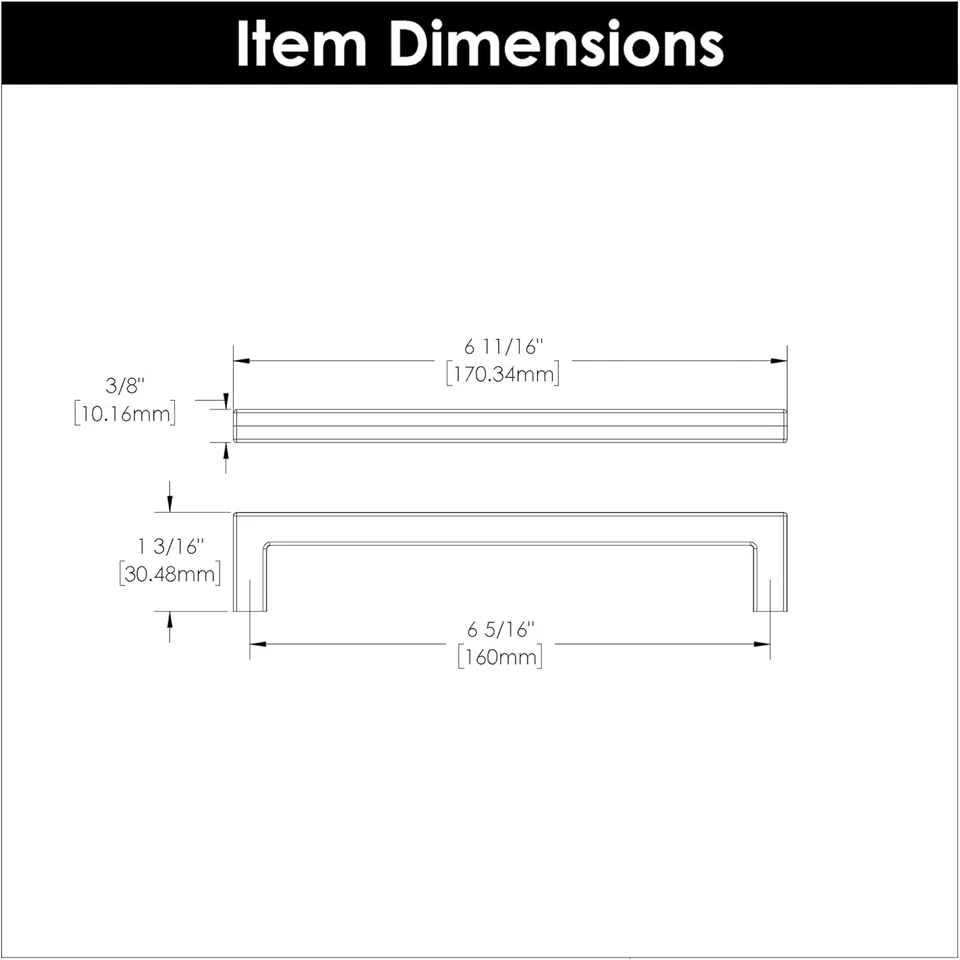 Paquete de 7 tiradores de gabinete de níquel dorado tragaluz Hickory HH075329-EGN 6-5/16 Foto 2 de 4