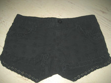 Little Girls Sz 6 GAPKIDS Black Eyelet SHORTS Ruffle Zip Fly Jean Shorts LINED