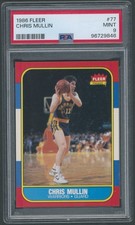 1986 Fleer #77 Chris Mullin Rookie Card PSA 9 MINT. rookie card picture