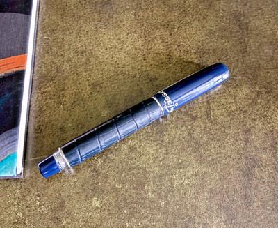 Ulysse Nardin Navy Blue Leather Rollerball Pen -- Great condition!