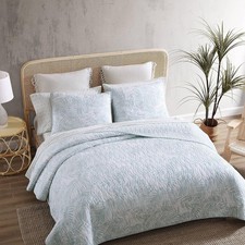 Tommy Bahama Twin Quilt Set, Reversible Cotton Bedding with Matching Sham Green