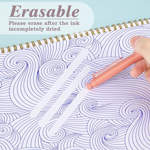 8Pcs Retractable Erasable Gel Pens, 4 Blue & 4 Black Ink 0.5 mm Fine Pink - Bild 7 von 7