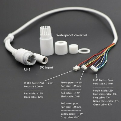 CCTV POE IP -Netzwerkkamera PCB Video Stromkabel RJ45 Frauenanschlüsse Bf