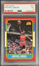 1986 FLEER #57 MICHAEL JORDAN PSA 5 RC Rookie-High End-Eye Appeal Centered