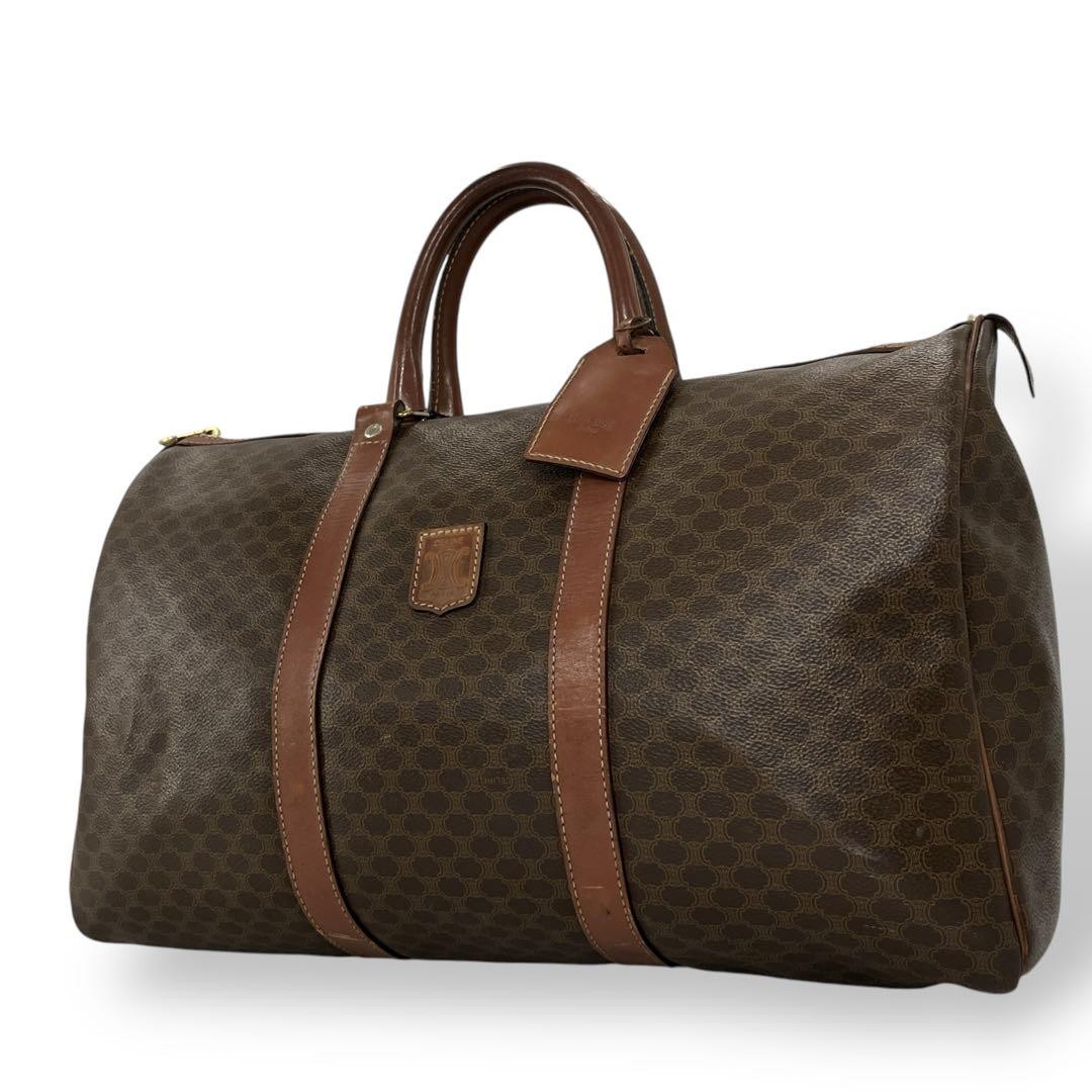 Vintage Celine Triomphe Boston Bag in Macadam Print