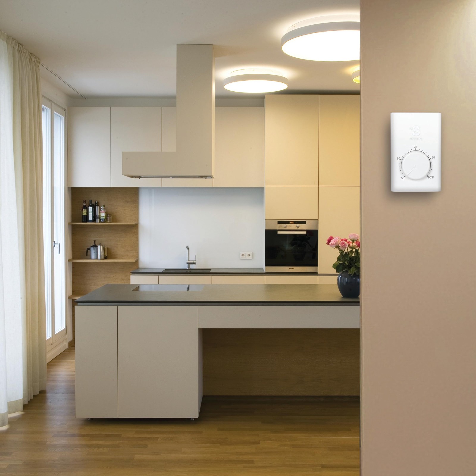 Double-Pole Line Voltage Mechanical Wall Thermostat – 22A (120–277V), Durable...