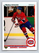 1990-91 Upper Deck Mathieu Schneider #334  Montreal Canadiens Hockey Card