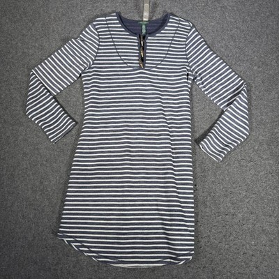 Lauren Jeans Co Ralph Lauren Striped Toggle Henley Dress Navy White Large L