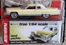 Auto World 1976 Cadillac Coupe Deville Cream Land Yachts 1/64 AW Luxury Car