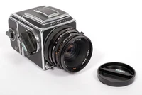 Hasselblad 500C/M camera w/ Planar CF 80mm F2.8 lens + A12 II Back + WLF #3045