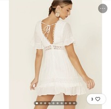 Boho Lace Insert Tie Back Dress Small (Worn Once)