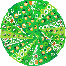 100 Sheets Shamrock Stickers, 1140Pcs St Patricks Day Decorations Accessories