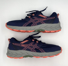 ASICS Pre Venture 9 Trail Running Shoes Indigo Blue Papaya Womens 9 Kids 7 EUC