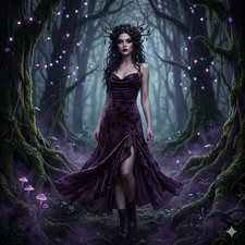 Fashion Nova Maxi Dress Womens M Miley Mesh Floral Dark Fairy Goth Y2K 2020s