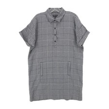 TOAD & CO Hartland Popover Shirt Dress Plaid Check Short Sleeve Pockets MEDIUM