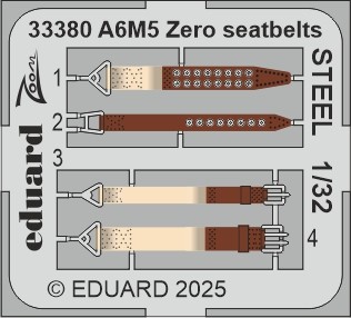 Eduard ED33380 Mitsubishi A6M5 Zero seatbelts STEEL 1:32