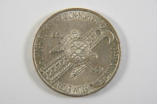 Q85O22 Moneta argento 5 DM Germanisches Museum BRD 1952