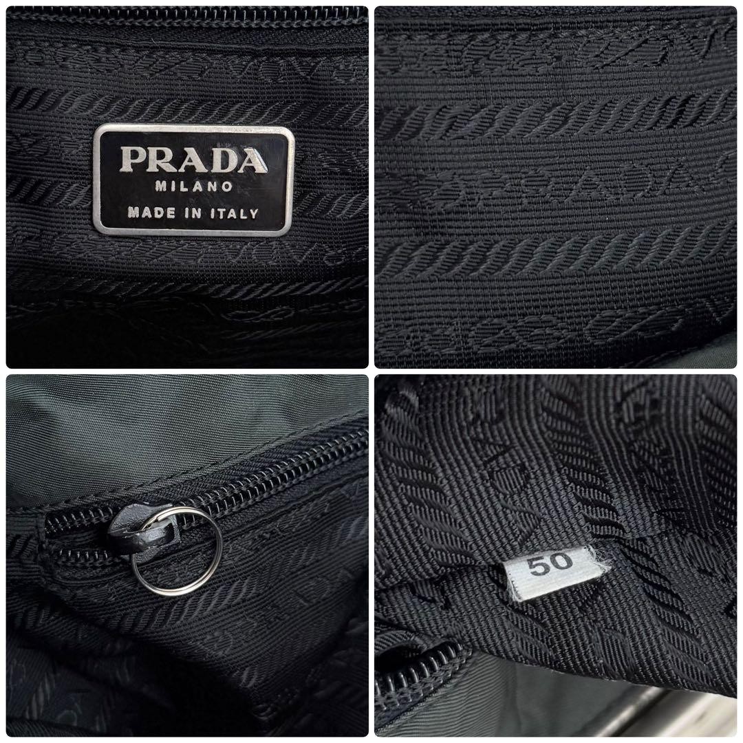 Prada Archive 1990s Metallic Green Nylon Shoulder Bag Authentic
