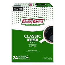 Krispy Kreme Doughnuts 6111 Classic Medium Roast Decaf Coffee K-Cups (24/BX) New