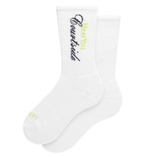 Lululemon Unisex Daily Essential Crew Socks Tennis Club White/Sour Grape L