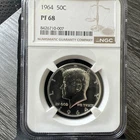 1964 Proof Kennedy Half Dollar PF68 NGC Graded Brown Label Silver 90% .9