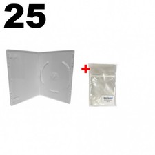 25 PREMIUM STANDARD Shiny Glossy White Color Single DVD Cases 100 OPP Bags