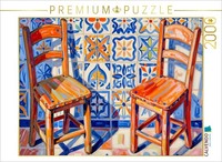 Calvendo Puzzle Colorful Chairs - Chairs In Front Of The Mosaic Wall | 2000 Piec
