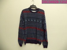 Original Penguin Men's Wool Blend Holiday Fairisle Sweater Large Blue OCGH9010NO