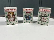 Vintage Lil Chimer Christmas Ornament Lot of 3 Jasco Bisque Porcelain Bells