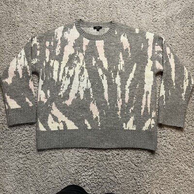 RAILS Virgo Grey Tye Dye Crewneck Sweater Medium Womens