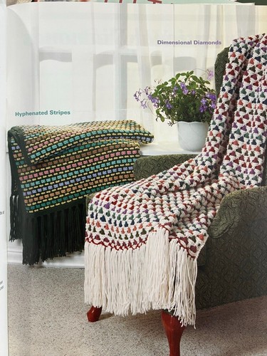 Knit Afghans of Many Colors Knitting Patterns Book Ripples Prism Woven Stripe ++ - Picture 4 of 15