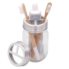 Mason Jar Toothbrush Caddy