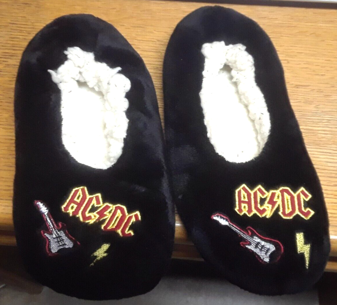 Unisex Black ACDC Slippers Rock & Roll Scuffs House S… - Gem