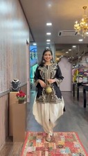 Chinon Silk Dhoti Suit Set, Designer Sequence Work, Readymade Indian Ethnic Wear