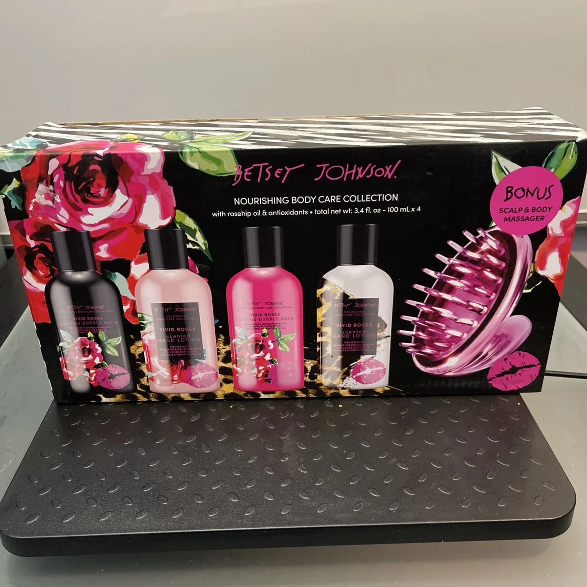 Débardeur Betsey Johnson Lips N Kisses - Femme Taille L - Blanc, Imprimé Rouge à Lèvres Rose