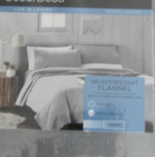 NEW FULL FLANNEL SHEET SET GRAY PLAID FLANNEL CUDDLDUDS HEAVYWEIGHT FLANNEL