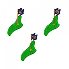 18th Hole Golf Patches (3-Pack) Sport Embroidered Iron On Patch Applique