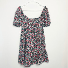 SHEIN Women's Floral Short Sleeve Sweetheart Neck Mini Dress Size