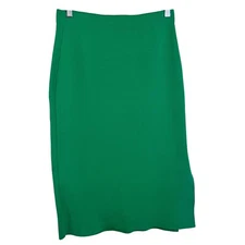 House of Harlow 1960 Green Knit Slit Stretch MIDI Pencil Skirt Size Small Preppy