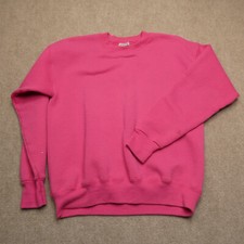 Vintage Lee Sweatshirt Womens L Sturdy Sweats Crew Neck Pink Pullover USA