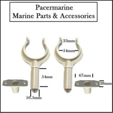Pair White Oar Rowlocks Oarlock & Bracket's