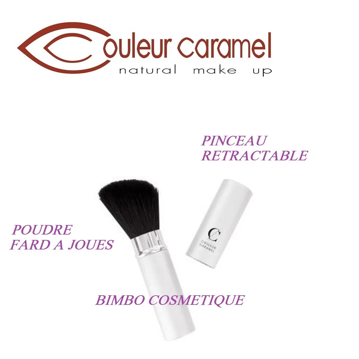 COULEUR CARAMEL Bio Pennello Smussato Retrattile Polvere Ombretto A Guance N°3