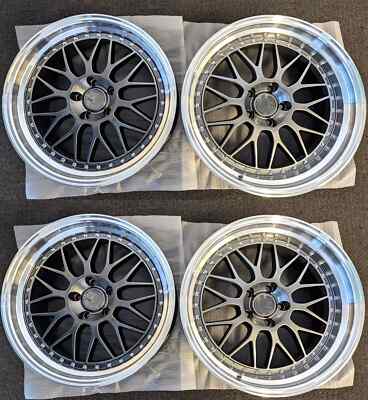 19x8.5/19x9.5 Staggered Aodhan AH02 Wheels 5x114.3 +35/+30 Hyperblack ...