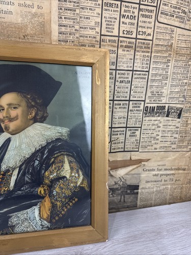 laughing cavalier Vintage Antique Print Framed Gold Frame Aristocrat Prints - Picture 4 of 5