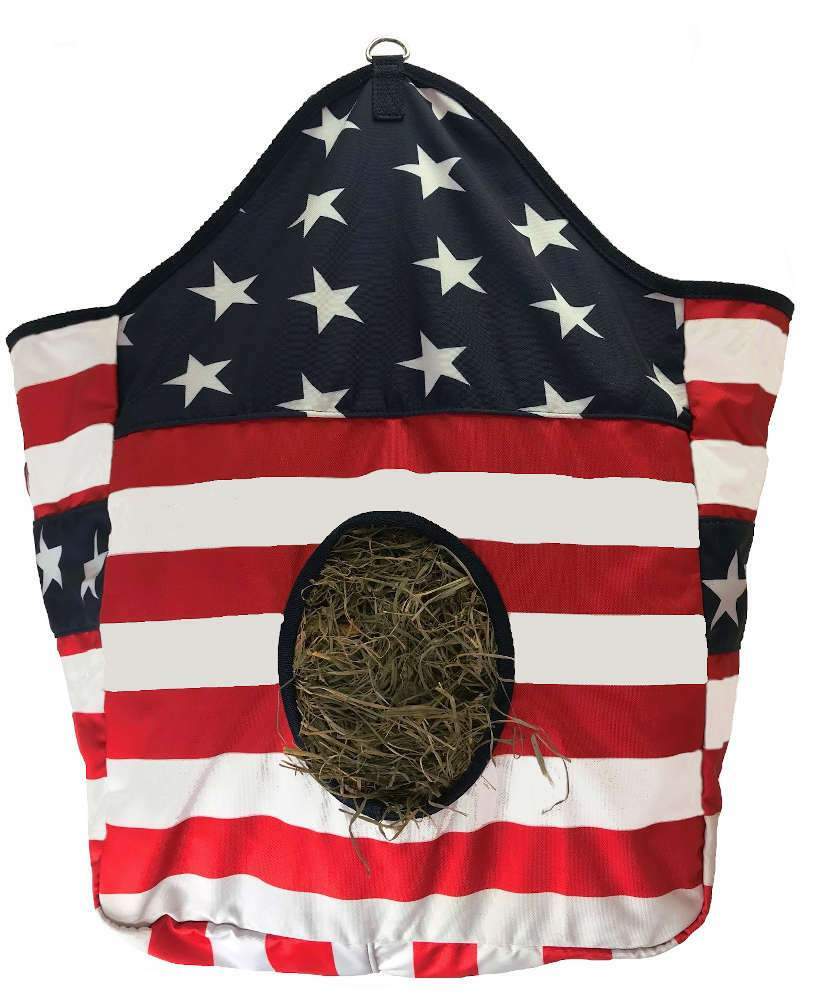 バッグ The warmcradts manufacture Derby-mini Derby Originals Patriotic 1200D Horse Hay Bag with 6 Month