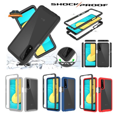 For TCL Revvl V Plus 5G T-Mobile Clear 2in 1 Rugged Heavy Duty Hybrid Case Cover