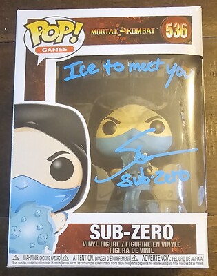 Steve Blum signed Sub-Zero Mortal Kombat Funko Pop #536 with Sub-Zero and Ice to