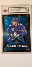 Quinn Hughes 2019-20 Fluorescence Blue Rookie Hockey Card #35/50 KSA Graded 9.5!