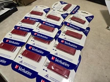 LOT OF 13 SEALED Verbatim America LLC Store-N-Go USB Drive 128GB Red 98525